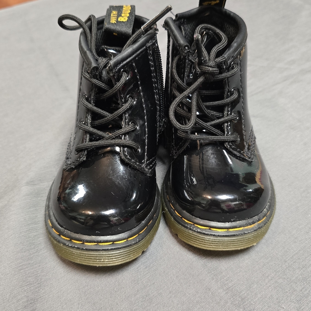 Dr. Martens Shiny Black Kids Boots